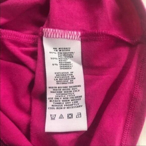 DKNY Fuchsia and Black Short Sleeve Girls T shirt - Picture 4 of 5